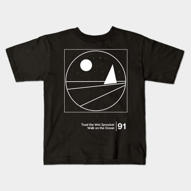 Walk On the Ocean / Minimal Style Graphic Artwork Design Kids T-Shirt by saudade